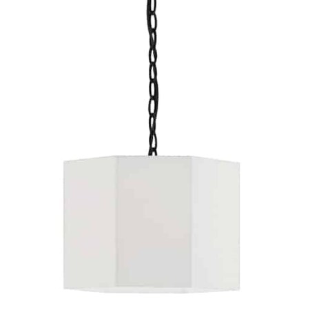 Dainolite 1Lt Pendant, Mb W/ Wh Shade OCV-161P-MB-WH